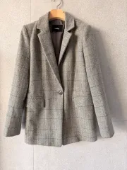 レノマ レディース ウール ジャケット CHECK グレーのサムネイル