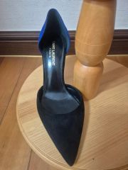 極美品✨】サンローラン パンプスブラウン ラインストーン ヒール 現行 