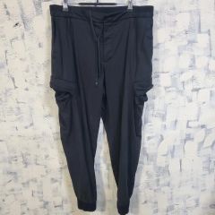 marka ポリエステルリネン カーゴパンツ ファティーグパンツ 黒 - メルカリ
