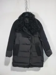 OLIVE DES OLIVE ブラック ウール ダウン コート