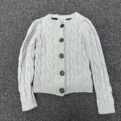 バーバリー キッズ レディース カーディガン ケーブル編み 120サイズ オートミール