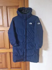 キッズ THE NORTH FACE ザノースフェイス ネイビー ダウンジャケット ロング丈 グースダウン 140サイズ