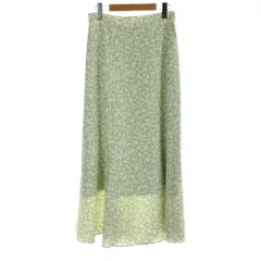 スナイデル SNIDEL sustainableバリエプリントスカート 2 緑 グリーン 花柄 ロング丈 パイピング /AB ■OS