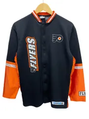 古着 NHL FLYERS フライヤーズ ジップアップホッケーシャツ 長袖カットソー XL (18/20) ブラック メンズ/045のサムネイル