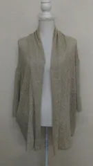 最終価格！ 値下げ不可品　#277 【新品】 タグ付 shuca GLOBAL WORK グローバルワーク 綿 麻 透かし編み ジレカーディガン L ベージュのサムネイル
