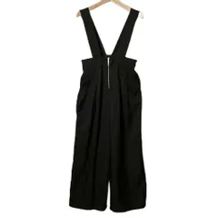 ジーラ GeeRA サスペンダー付き ワイドパンツ サロペットパンツ ハイウエスト タック入り S 黒 ブラック