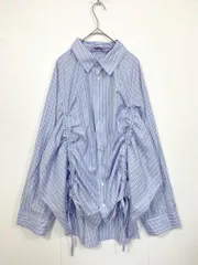 PUNYUS プニュズ 渡辺直美 ドロスト ストライプ デザイン シャツ size4/青  ■■ レディースのサムネイル