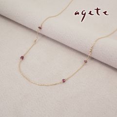 アガットagete ♡ サファイアトパーズ ネックレス 10K マルチカラー