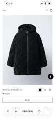 ブタ様売約済み】 ZARA ロング丈フード付き 防水 防風 ダウン コート M 