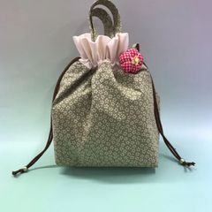 ミナペルホネンハンドメイド ダーツマチのあおりポケット巾着ミニ