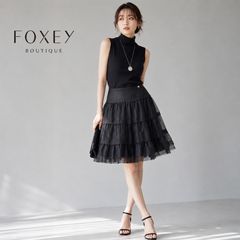 【美品】　FOXEY フォクシーフルブロッサムウール　シルク掲載　スカート 美品】 FOXEY フォクシーフルブロッサムウール シルク掲載 スカート