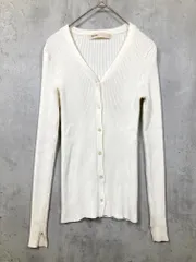BLACK BY MOUSSY ブラックバイマウジー washable rib cardigan ウォッシャブルリブ カーディガン sizeF/白  ■■ レディースのサムネイル