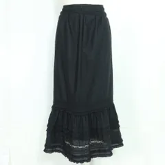 【美品】ピンクハウス？★レイヤードコーデに♪ティアードデザイン フリルたっぷり スカート タブリエ 黒系 z19960