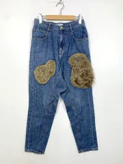Ne-net ネネット カジュアル コットン サルエル ファーモチーフ ポイント デニムパンツ size1/青 ■■レディースのサムネイル