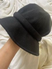 chisaki 帽子Tieka ウール カシミヤ 黒 美品 - メルカリ