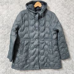 Natulyse collection グレー フード付き ダウンジャケット - メルカリ