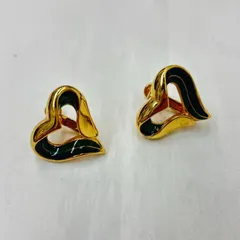 N 処分価格【ピカピカ✨】ゴールド イヤリング 金 メッキ加工 ハート型　両耳 モチーフ アクセサリー