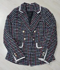 ツイード パール ボタン ジャケット