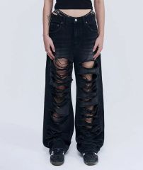 ☆新品同様試着のみ☆REFLEM/レフレム2WAYバレルレッグデニムカーゴ