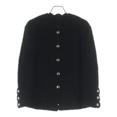 CHANEL (シャネル) ココボタンスカラップ ノーカラーツイードジャケット ブラック#34 P65347V61199のサムネイル