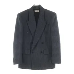 SAINT LAURENT PARIS (サンローランパリ) ストライプ柄 ピークドラペル ストライプ ショルダーパット入り ウールダブルジャケット 786846 Y5H37のサムネイル