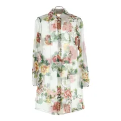DOLCE & GABBANA (ドルチェアンドガッバーナ) 花柄長袖シアーシャツ フラワープリント ホワイト #38のサムネイル