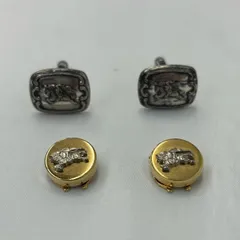 N【掘出し物】Burberry バーバリー ボタンカフス ボタンカバー 刻印 SILVER 925