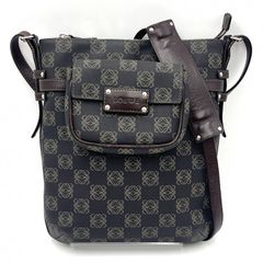 CELINE（セリーヌ）サルキー Cマカダム ヴィンテージ ショルダーバッグ ネイビー系 キャンバス レザー 馬車金具 ゴールドトーン レディース CELINE（セリーヌ） サルキー Cマカダム ヴィンテージ ショルダー