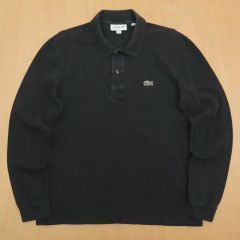 LACOSTE DEVANLAYダークブラウン 長袖ポロシャツ - メルカリ