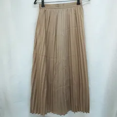 M1-02984 【Women】GU ジーユー ロング丈 プリーツスカート (M) /茶系 シャンパンゴールド 上部、すそに汚れ K-夏