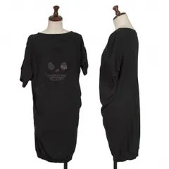 ヴィヴィアンウエストウッド レッドレーベルVivienne Westwood Red Label スカルオーブギャザー半袖ニットチュニック 黒2のサムネイル