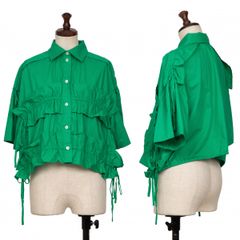 MSGM 青白ストライプ フリル長袖シャツ - メルカリ