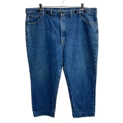 メキシコ製 Carhartt デニムパンツ W48 ブルー カーハート ジップアップ ビッグサイズ くるみボタン デニム ジーンズ 2605-89