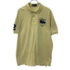 90s POLO by RALPH LAUREN 半袖 ポロシャツ XXL イエロー ポロバイラルフローレン ハーフボタン 90年代 ポニー刺繍 夏物 a805-5091