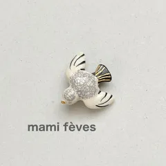 フェーヴ　小鳥　楽焼風の花器と動物たち　フランス　フェーブ　ミニチュア陶器　m-1990
