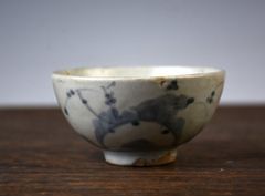 骨董 古伊万里 波佐見焼 染付 くらわんか 茶碗 1客 ※金継ぎ直しあり