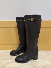 美品37 ブラックブラウン レザー乗馬ブーツ ※値下げ応相談 - メルカリ
