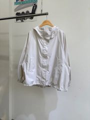 極美品 25SS♡セオリー フード付きパーカー ホワイト ビッグシルエット