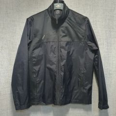 アディダス ライン ジャケット 立襟長袖 L 灰黒 ポリエステル スポーツ 