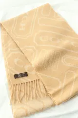 COACH コーチ マフラー カシミア ロゴ ベージュ 柔らかく暖かい -264C