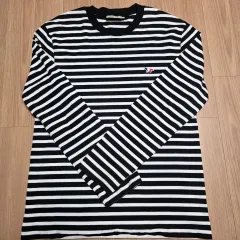 メゾンキツネ 三色パッチ ストライプ ラウンド 長袖Tシャツのサムネイル
