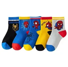 スパイダーマン 子供用 靴下 5足 セット