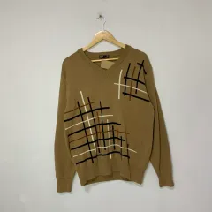 DAKS Vネック パータン ヴィンテージ ニット Lのサムネイル