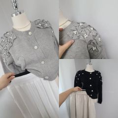 美品 ビアズリー サラッとカーディガン ダークグレー フリー 羽織