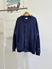 90s チャンピオン リバースウィーブ スナップカーディガン USA製 M 青