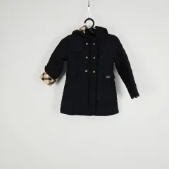 a0518 DAKS ダックス キッズ ブラック キルティング フード コートのサムネイル