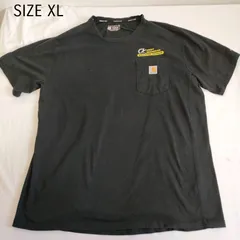 【XL】海外古着　carhartt　カーハート 半袖　シャツ　大きめサイズ　黒　ブラック　企業
