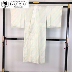 長襦袢 単衣 花模様 果物柄 暈し 薄浅葱色 しつけ糸 J-275 - メルカリ