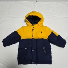 24M POLO RALPH LAUREN キッズ ダックダウン アウター イエロー/ネイビーのサムネイル
