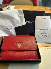 PRADA プラダ サフィアーノ リボン 長財布 レッド 赤 - メルカリ